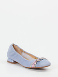 Maripé – Ballerinas aus Veloursleder Pastellblau