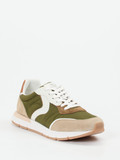 Voile Blanche – Sneaker aus Veloursleder olivgrün