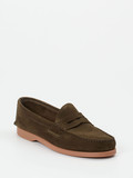 Andrea Puccini – Loafer aus Veloursleder olivgrün