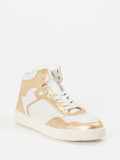 Sioux – High-Top Sneaker aus Metallicleder weiß