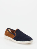 Rivieras – Slipper aus Veloursleder Dunkelblau