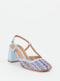 Andrea Puccini – Slingback-Pumps aus Flechtleder multicolor