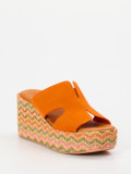 Konstantin Starke – Plateau-Pantolette aus Veloursleder Orange