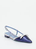Konstantin Starke – Slingpumps aus Metallicleder blau