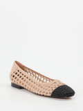 Konstantin Starke – Ballerina aus Flechtleder beige-schwarz