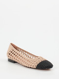 Konstantin Starke – Ballerina aus Flechtleder beige-schwarz