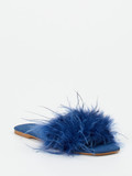 Andrea Sabatini – Damen-Slides aus Fell in Tintenblau