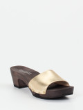 Softclox – Clogs aus Metallicleder und Holzsohle
