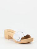 Softclox – Clogs aus Lammleder mit Holzsohle Weiß