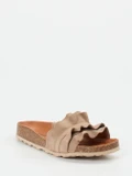 Verbenas – Pantolette aus Veloursleder Sandbeige