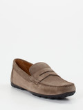 Geox – Penny Loafer aus Veloursleder in Taupe