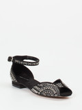 Andrea Puccini – Sandalen aus Textil in Schwarz