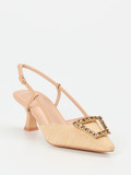 Andrea Puccini – Slingpumps aus Flechtleder beige