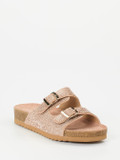Andrea Puccini – Pantoletten aus Metallicleder Roségold
