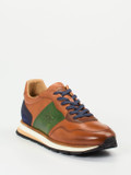 La Martina – Retro-Sneaker aus Kalbleder cognacfarben