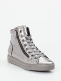 Paul Green – High-Top-Sneaker aus Metallicleder silber