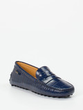 Tod's – Loafer aus geprägtem Leder Dunkelblau