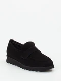 Mannori - Slipper aus Veloursleder in schwarz