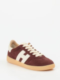 Hogan – Retro-Sneaker aus Veloursleder weinrot