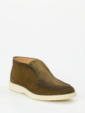 Santoni – Chukka Boots aus Veloursleder olivgrün