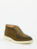 Santoni – Chukka Boots aus Veloursleder olivgrün
