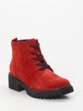 Waldläufer – Schnürboots aus Veloursleder in Rot
