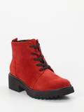 Waldläufer – Schnürboots aus Veloursleder in Rot