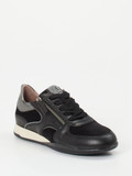 DL Sport – Sneaker aus Velourleder und Glattleder schwarz