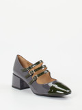 Andrea Puccini – Mary Jane Pumps aus Lackleder anthrazit