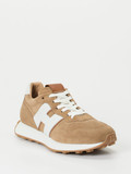 Hogan – Retro-Sneaker aus Veloursleder sandbeige