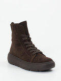 Gabor – Schnürboots aus Veloursleder Dunkelbraun