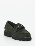 Sioux – Chunky-Slipper aus Veloursleder Tannengrün