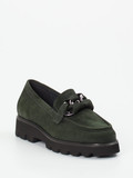 Sioux – Chunky-Slipper aus Veloursleder Tannengrün