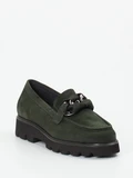 Sioux – Chunky-Slipper aus Veloursleder Tannengrün
