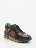 Galizio Torresi – Sneaker aus geprägtem Leder Schwarz
