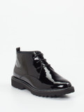 Sioux – Schnürstiefelette aus Lackleder schwarz