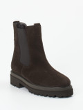 Gabor – Chelsea Boots aus Veloursleder Dunkelbraun