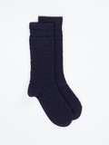 Burlington – Stricksocken aus Wolle in Dunkelblau