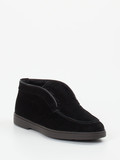 Santoni – Desert Boots aus Veloursleder schwarz