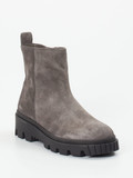 Gabor – Stiefelette aus Veloursleder in Steingrau