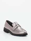 Semler – Loafer aus Metallicleder silberfarben