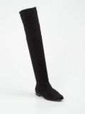 Konstantin Starke – Overknee-Stiefel aus Veloursleder Schwarz