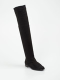 Konstantin Starke – Overknee-Stiefel aus Veloursleder Schwarz