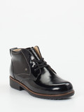 Finn Comfort – Schnürstiefelette aus Lackleder schwarz
