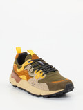 Flower Mountain – Trail-Sneaker aus Velour/Textil olivgrün