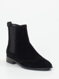 Di Lauro – Chelsea Boots aus Veloursleder Schwarz
