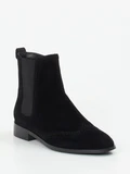 Di Lauro - Stiefelette aus Veloursleder in schwarz