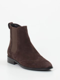 Di Lauro – Chelsea Boots aus Veloursleder Dunkelbraun