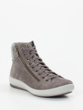 Legero – High-Top Sneaker aus Veloursleder Taupegrau