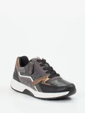 Gabor Comfort – Sneaker aus Metallicleder in Schwarz